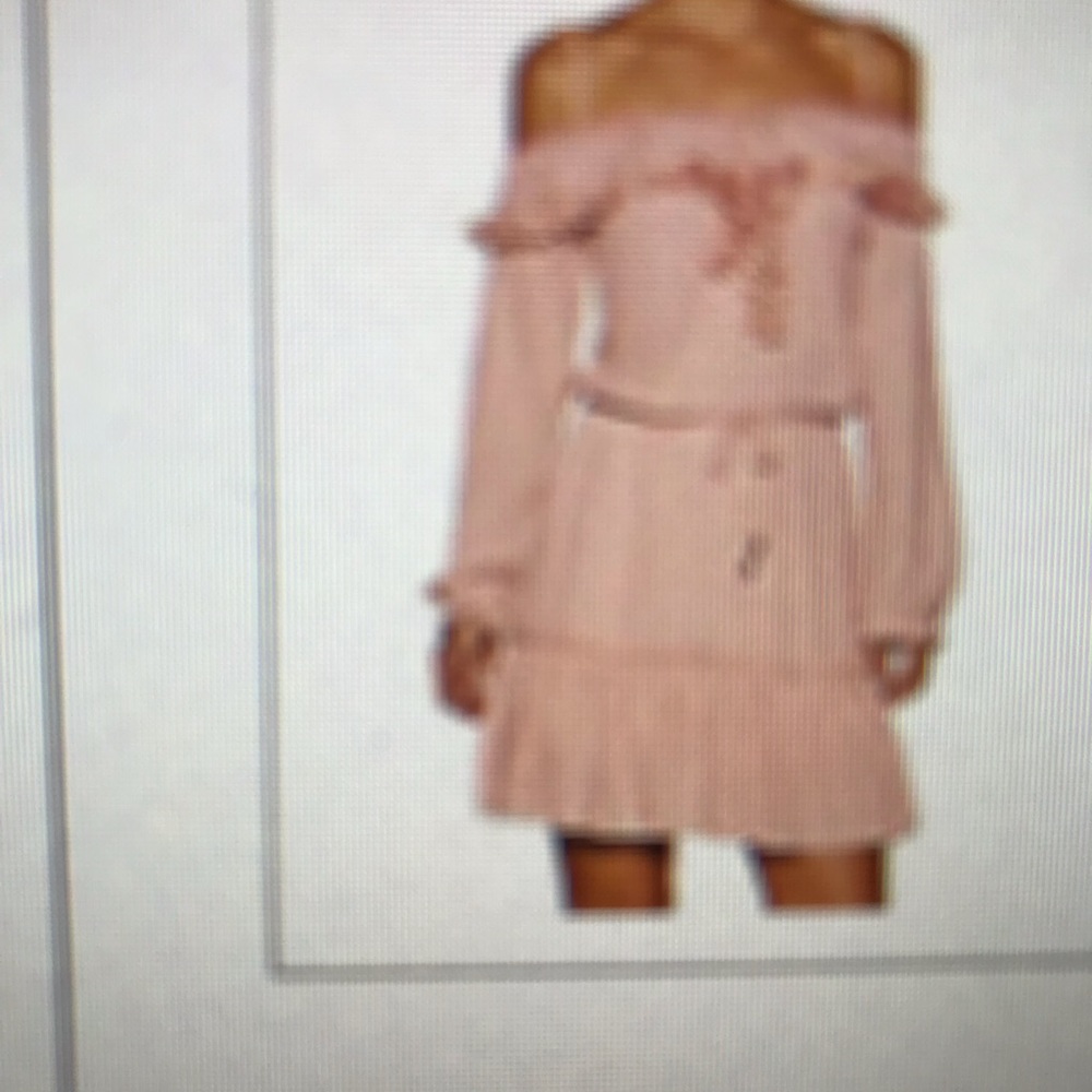 Boston Proper blush off the shoulder dress M